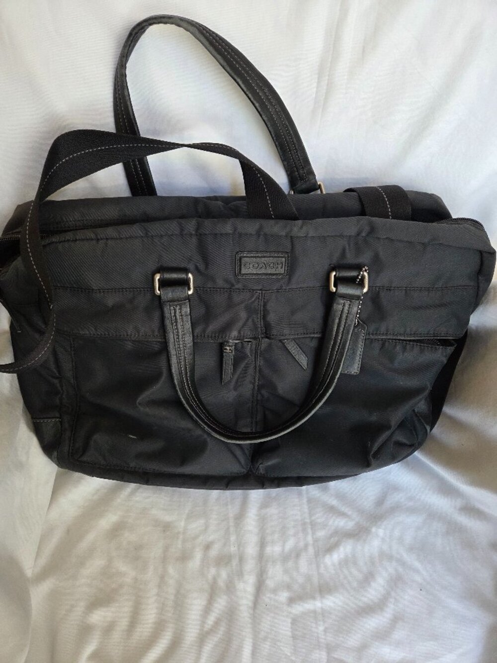VINTAGE COACH Varick Nylon Commuter Messenger Bag Laptop Briefcase Travel